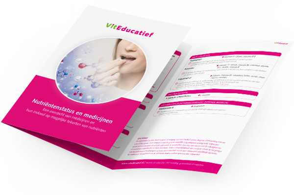 Vraag onze folder aan: Medicijnen en hun effecten op de nutriëntenstatus